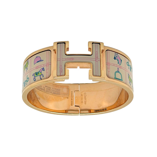 Hermés Clic H Wide Enamel Bangle