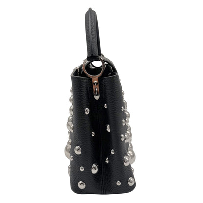 Louis Vuitton x Yayoi Kusama Capucine MM Black and Brass Metal Dots Bag