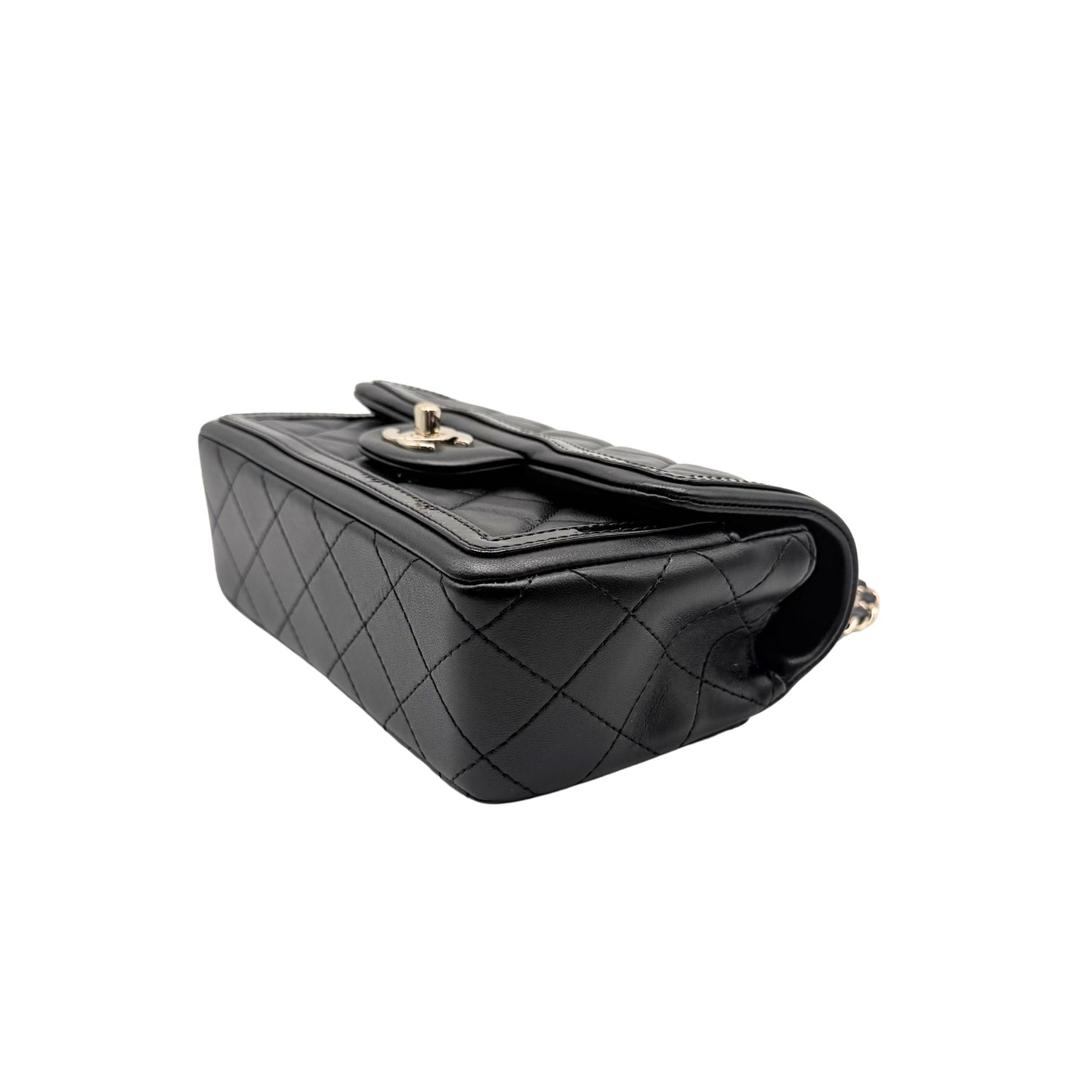 Chanel Black on Black Patent Trim Mini Crossbody Bag