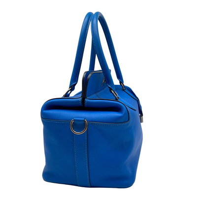 Hermes Bleu Hydra Swift Leather Toolbox 26cm Palladium Hardware