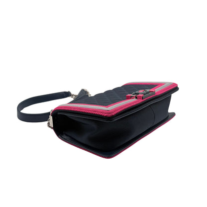 Chanel Navy Fuschia Fluo Old Medium Boy Bag