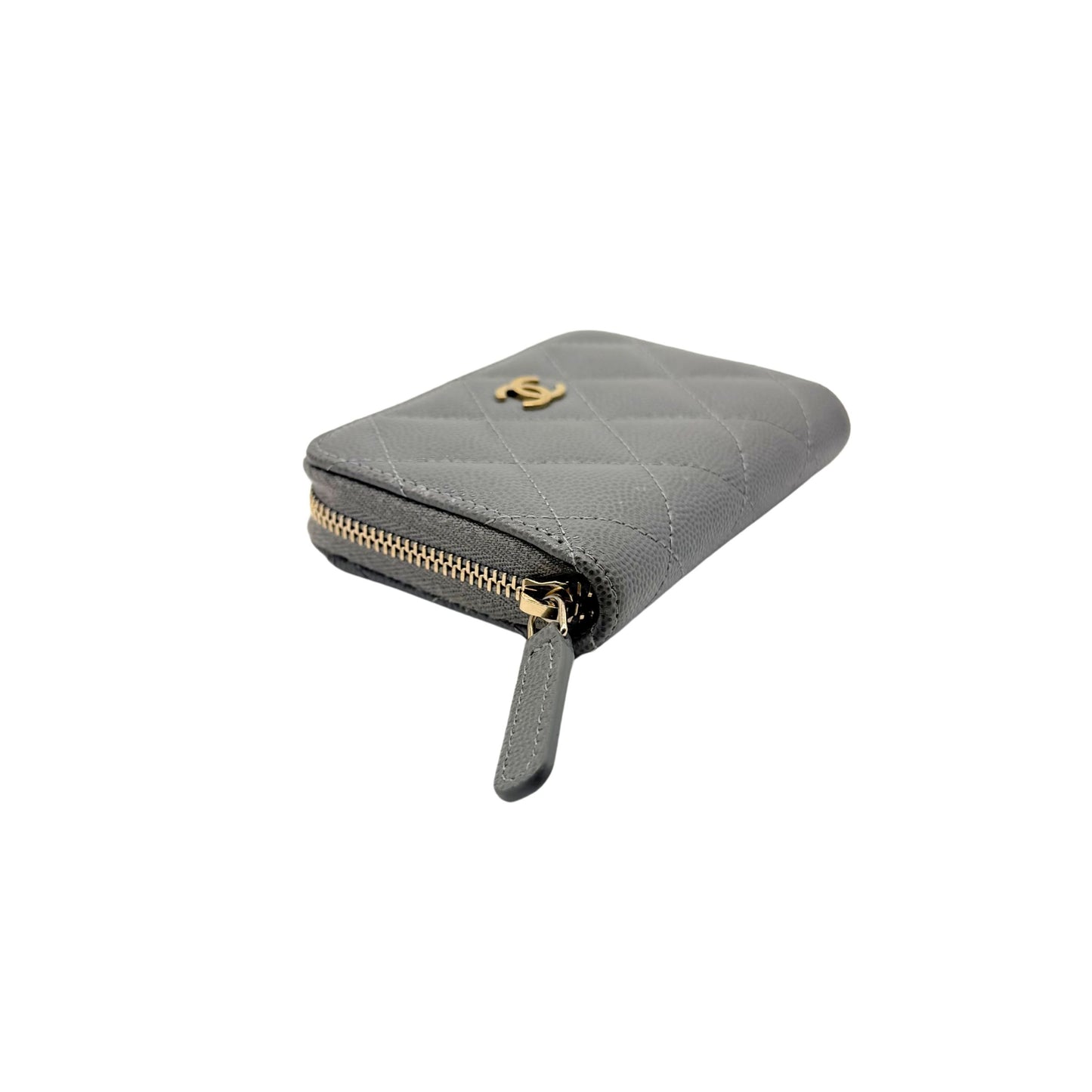Chanel Grey Caviar Zippy Wallet