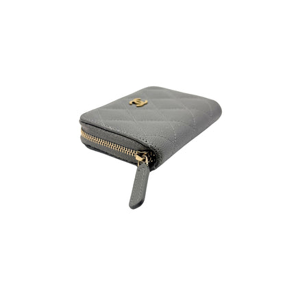 Chanel Grey Caviar Zippy Wallet