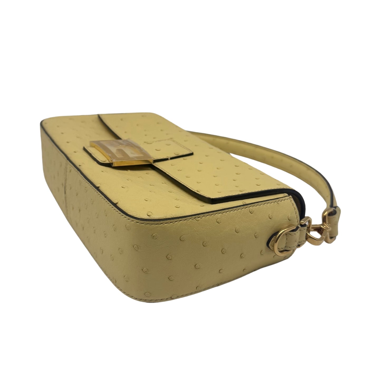 Fendi Pale Yellow Ostrich Baguette