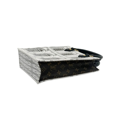 Louis Vuitton Black and White Monogram Petit Sac Plat with Strap