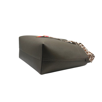 Fendi Dark Olive with Reversible FF Zucca Roll Bag with Twilly