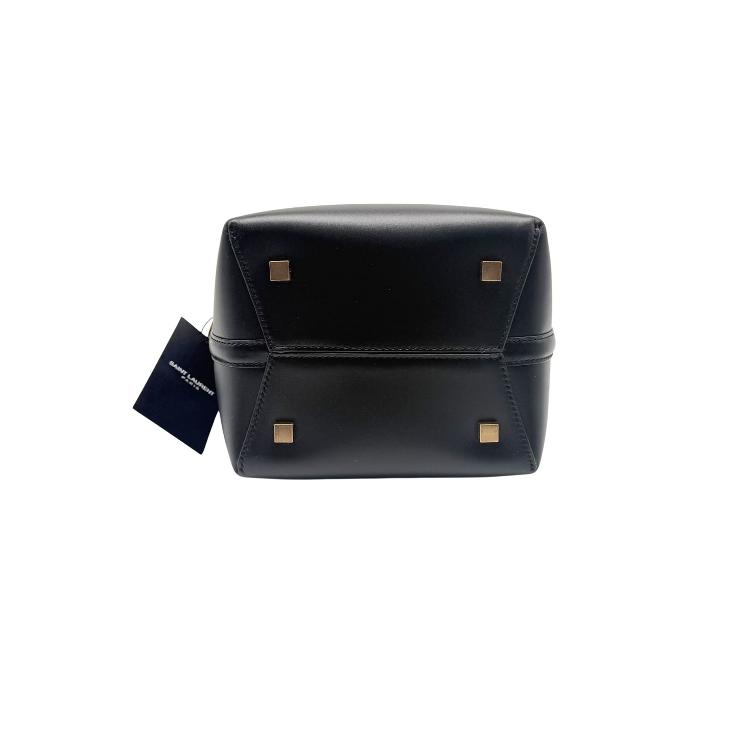 YSL Black Leather Bucket Bag