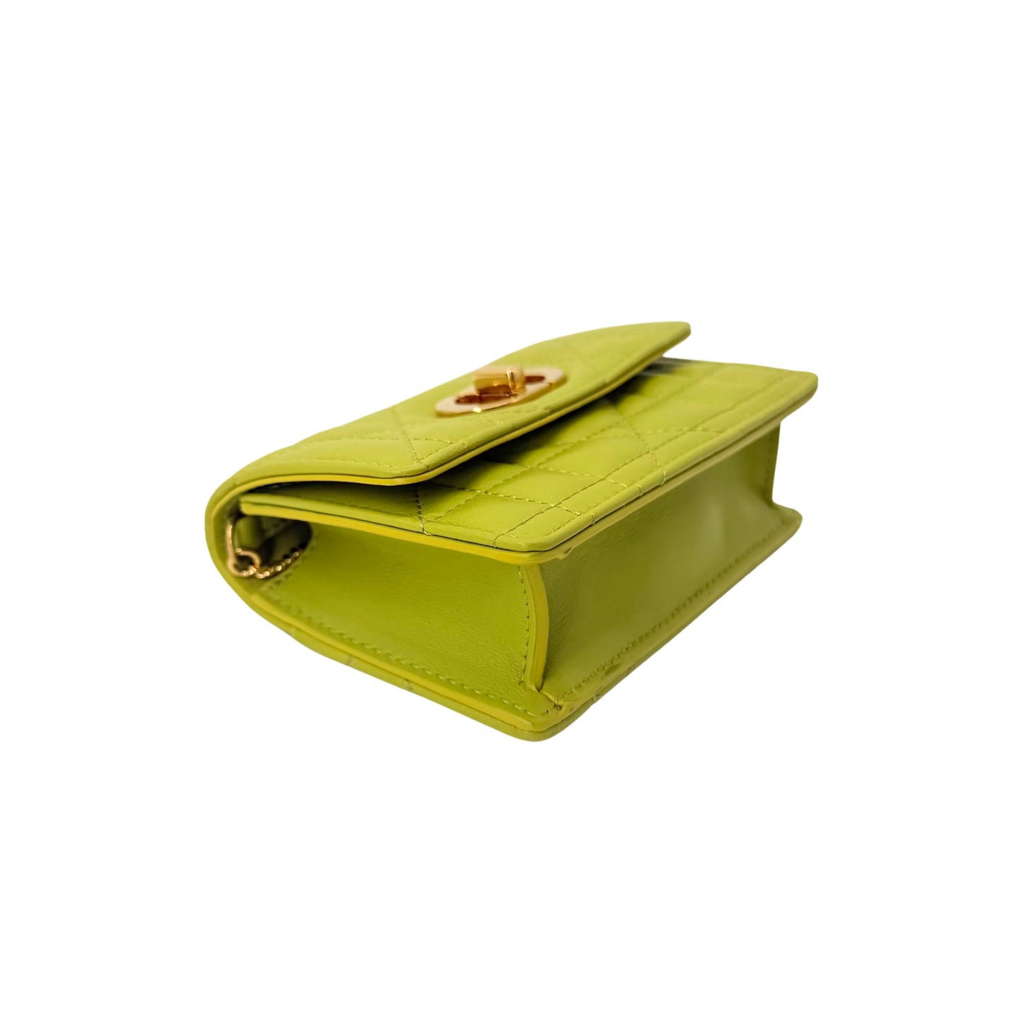 Dior Caro Dahlia Wallet in Lime