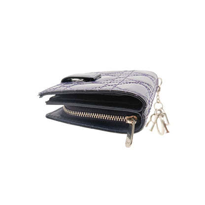 Dior Mini Lady Dior Blue Gardenia Compact Wallet