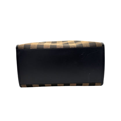 Fendi Tobacco Pequin Sunshine Striped Tote