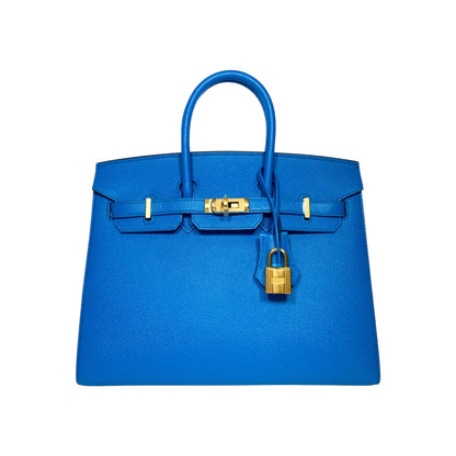 Hermes Birkin 25 Bleu Frida Epsom Sellier Gold Hardware