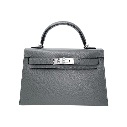 Hermes Mini Kelly 20 Gris Meyer Madame Palladium Hardware