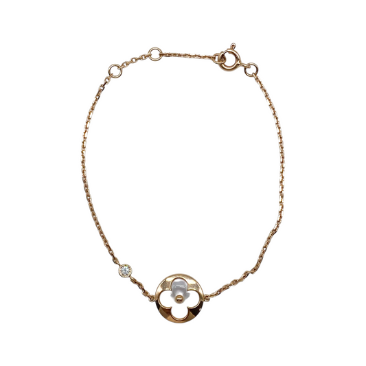 Louis Vuitton Gold Color Blossom Mother of Pearl Diamond Bracelet