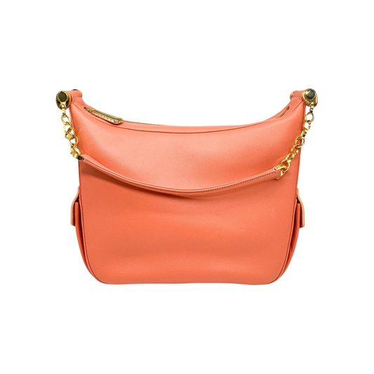 Judith Leiber Coral Crystal Clasp Hobo Bag
