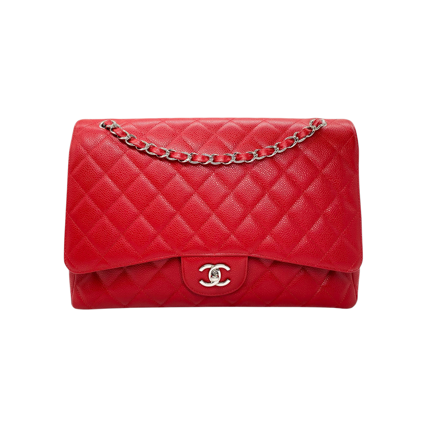 Chanel Red Maxi Single Flap Bag