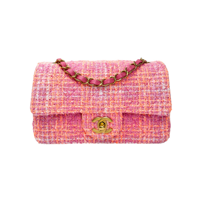 Chanel Neon Pink Tweed Mini Rectangle