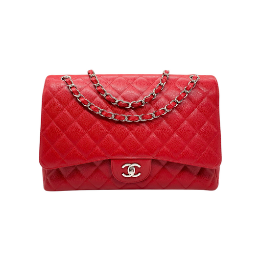 Chanel Red Maxi Single Flap Bag