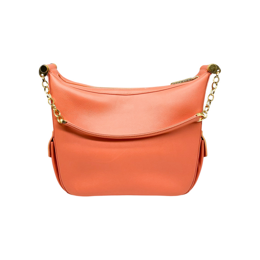 Judith Leiber Coral Crystal Clasp Hobo Bag