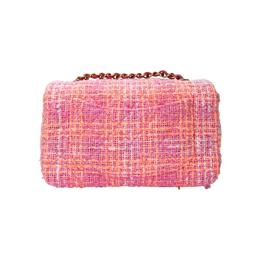 Chanel Neon Pink Tweed Mini Rectangle