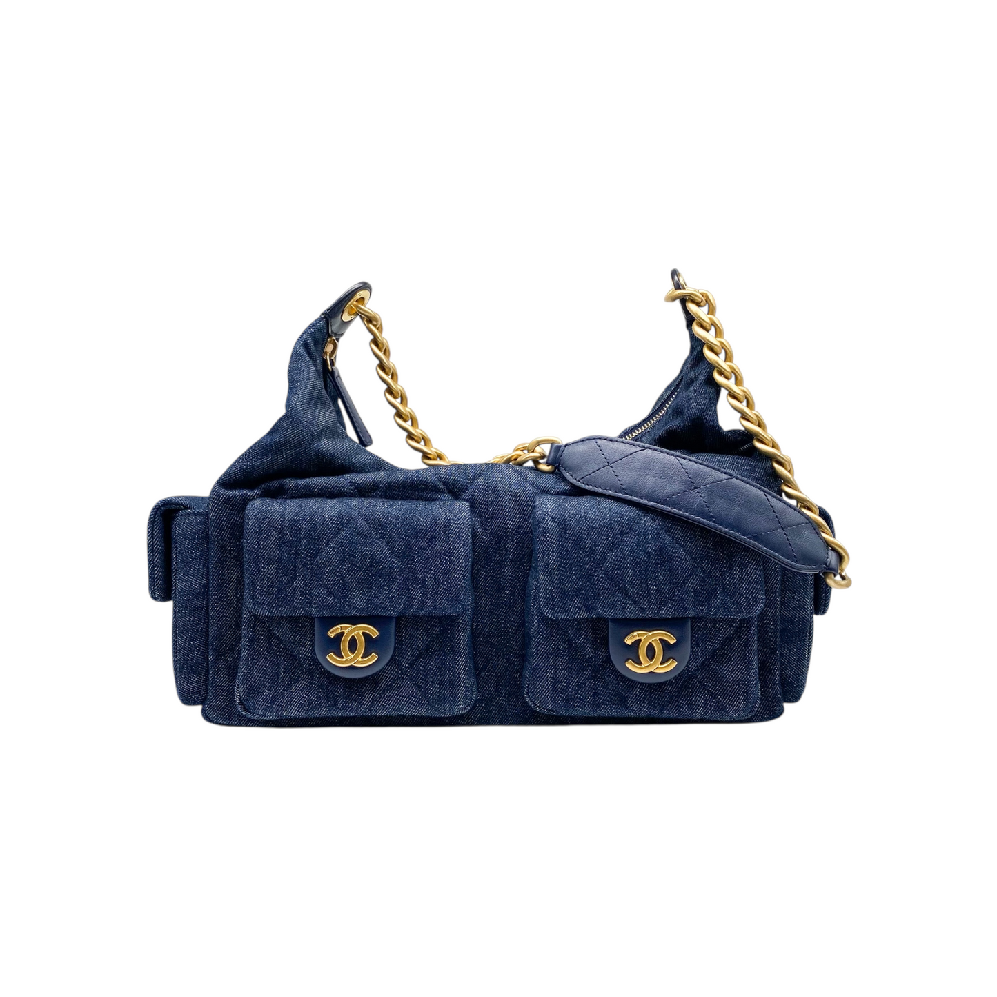Chanel Dark Blue Denim Cargo Hobo