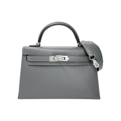 Hermes Mini Kelly 20 Gris Meyer Madame Palladium Hardware