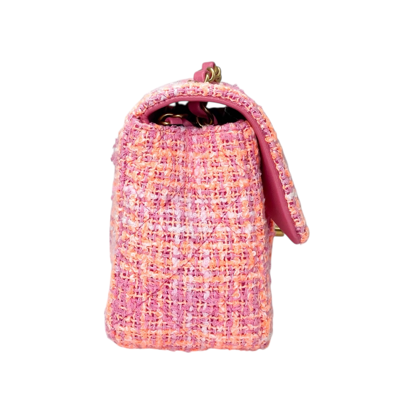 Chanel Neon Pink Tweed Mini Rectangle