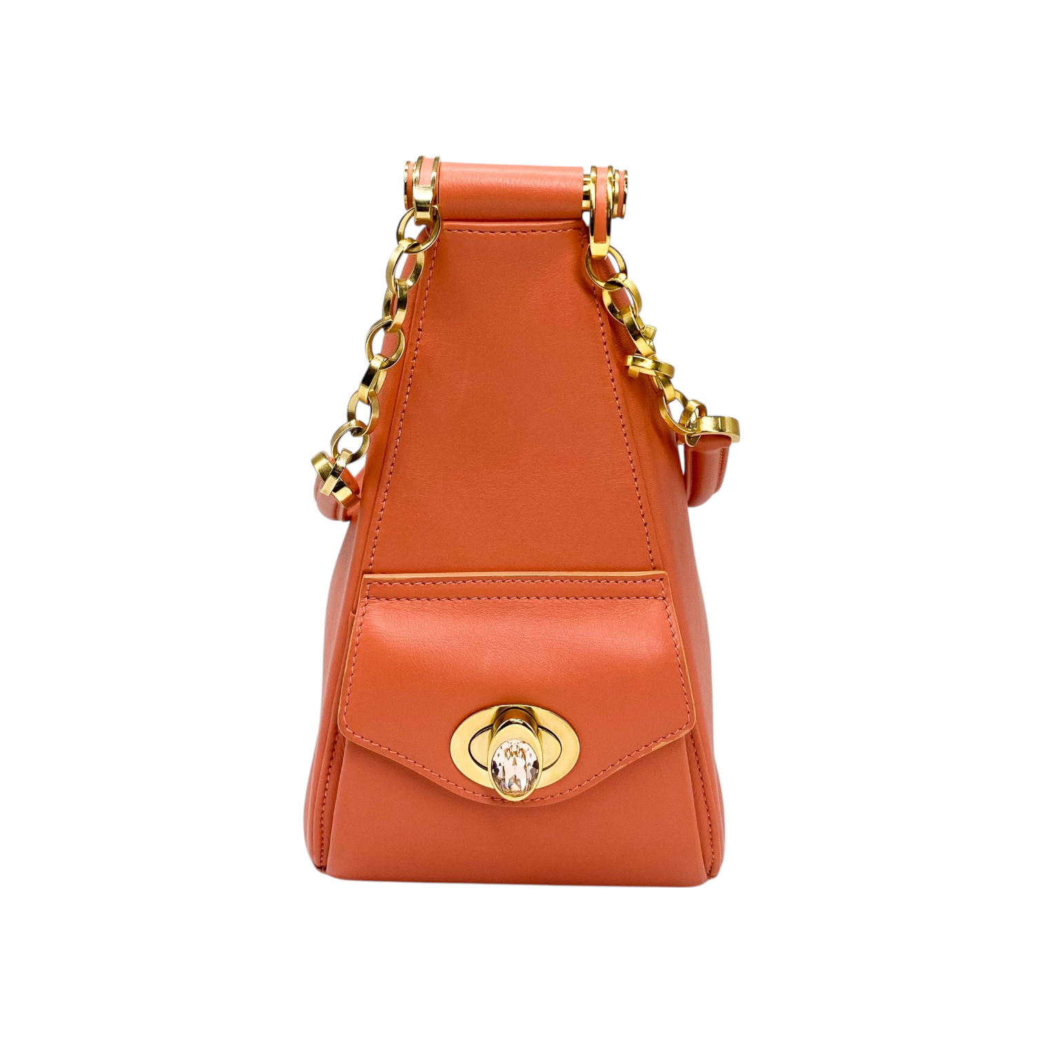 Judith Leiber Coral Crystal Clasp Hobo Bag