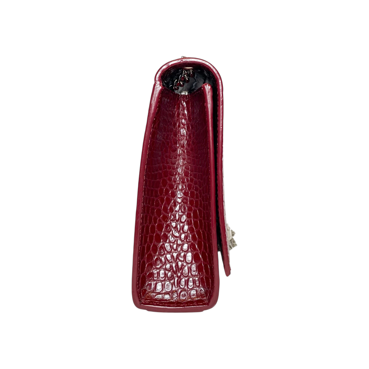 Saint Laurent Red Embossed Medium Monogram Tassel Kate