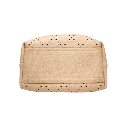 Chanel Peach Beige Orange Drawstring Perforated Bucket Bag