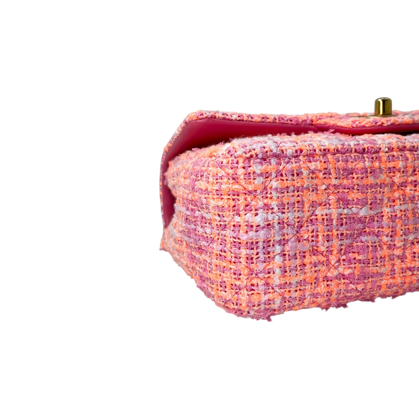 Chanel Neon Pink Tweed Mini Rectangle
