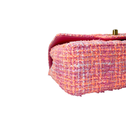 Chanel Neon Pink Tweed Mini Rectangle