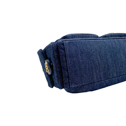 Chanel Dark Blue Denim Cargo Hobo