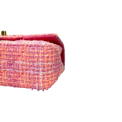 Chanel Neon Pink Tweed Mini Rectangle