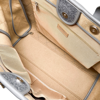 Chanel Beige Grey Large Deauville