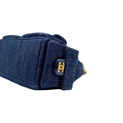 Chanel Dark Blue Denim Cargo Hobo