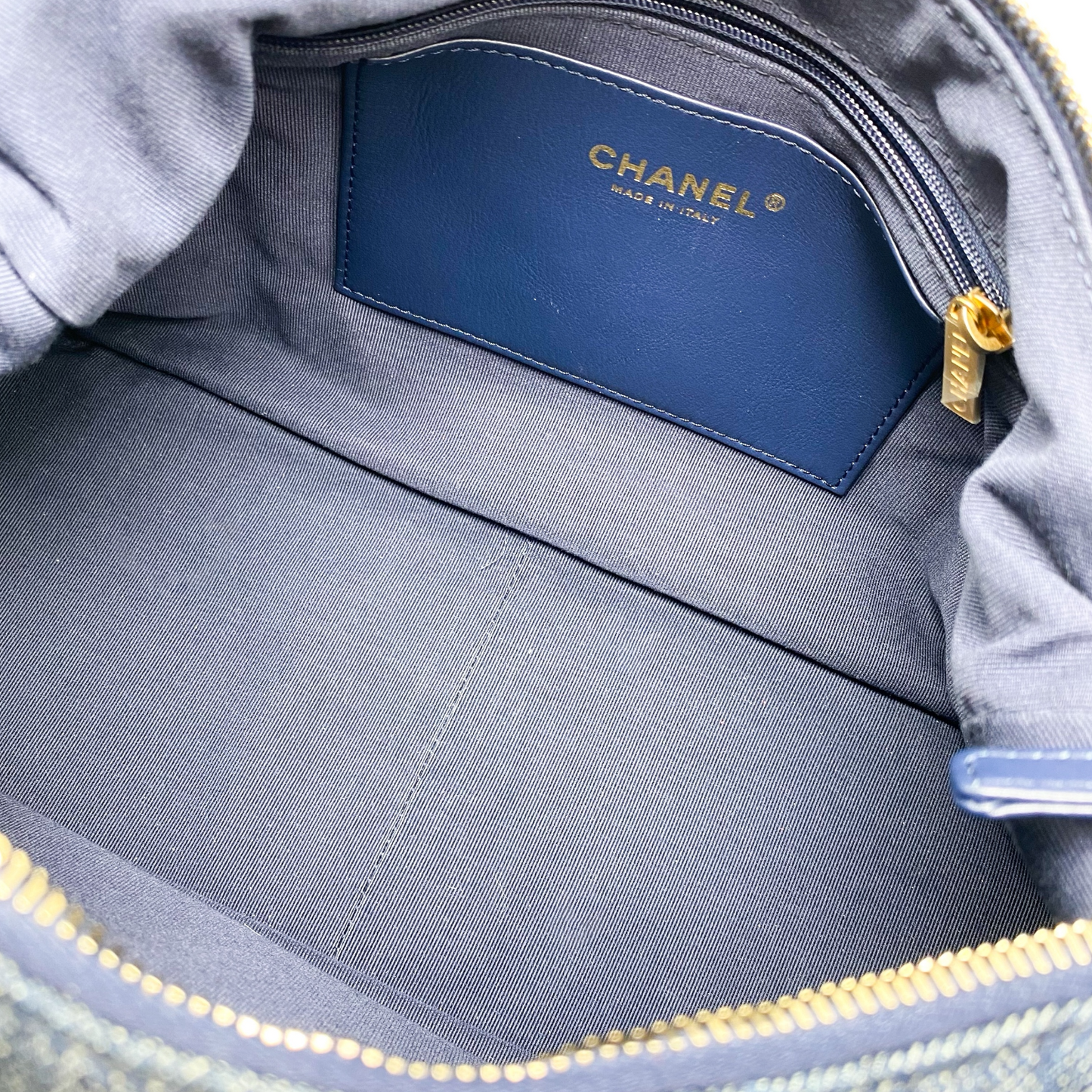 Chanel Dark Blue Denim Cargo Hobo