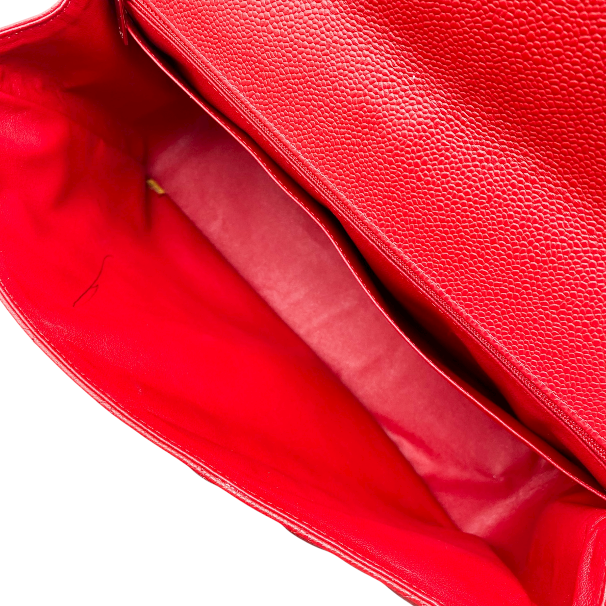 Chanel Red Maxi Single Flap Bag