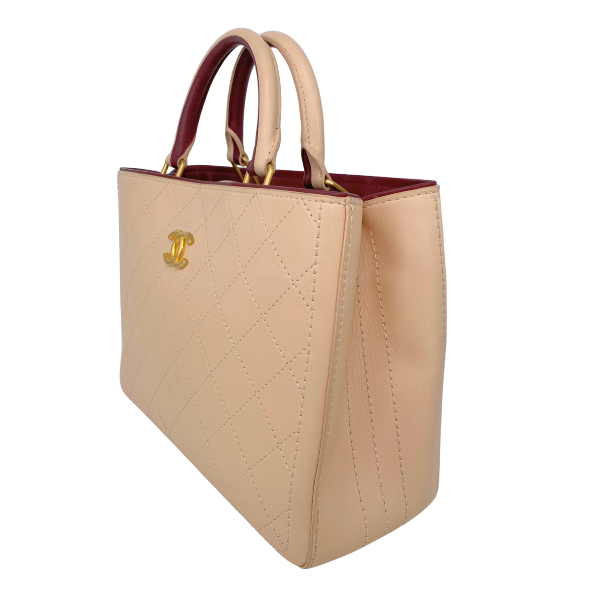 Chanel Bi-Color Bullskin Stitched Medium Shopping Tote