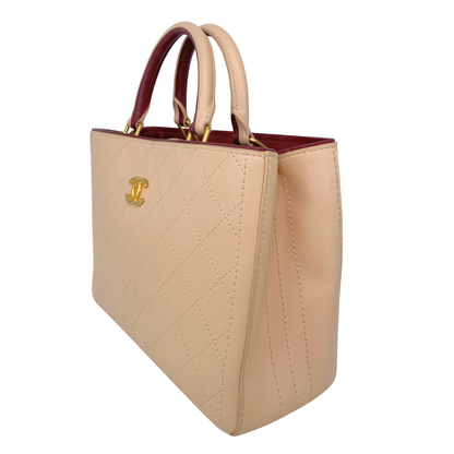 Chanel Bi-Color Bullskin Stitched Medium Shopping Tote