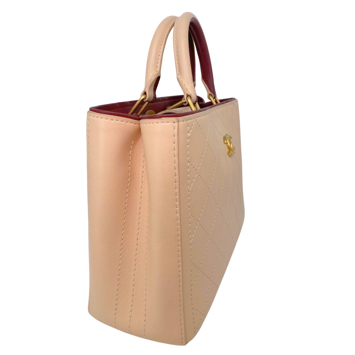 Chanel Bi-Color Bullskin Stitched Medium Shopping Tote