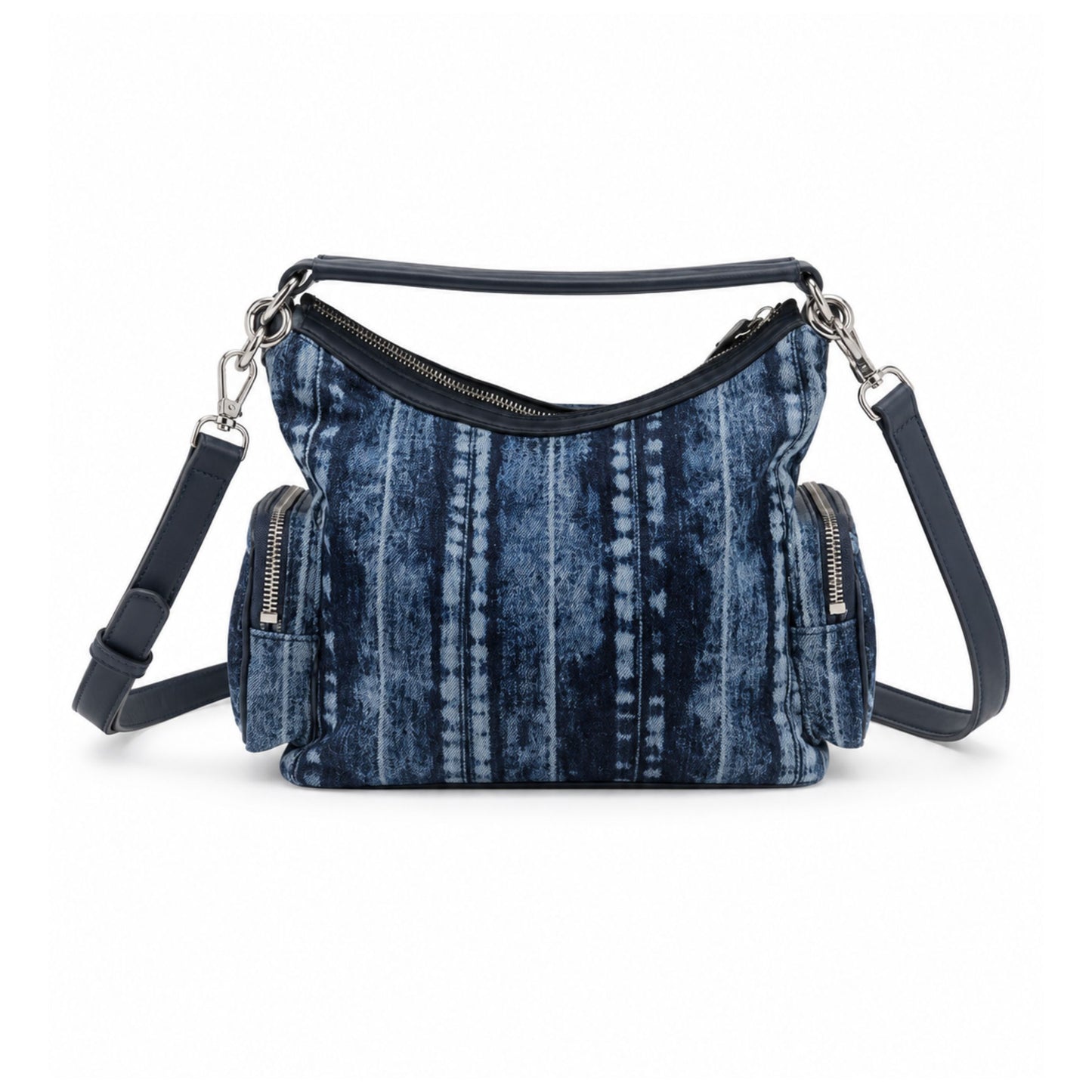 Stella McCartney Nylon Denim Print Dartmoor Shoulder Bag