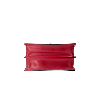 Fendi Khan Small Red Zucca with Chain Shoulder Strap