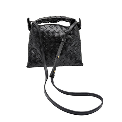 Bottega Veneta Black Mini Hop Bag With Strap
