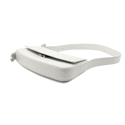 Balenciaga Ghost White Crocodile Shoulder Bag