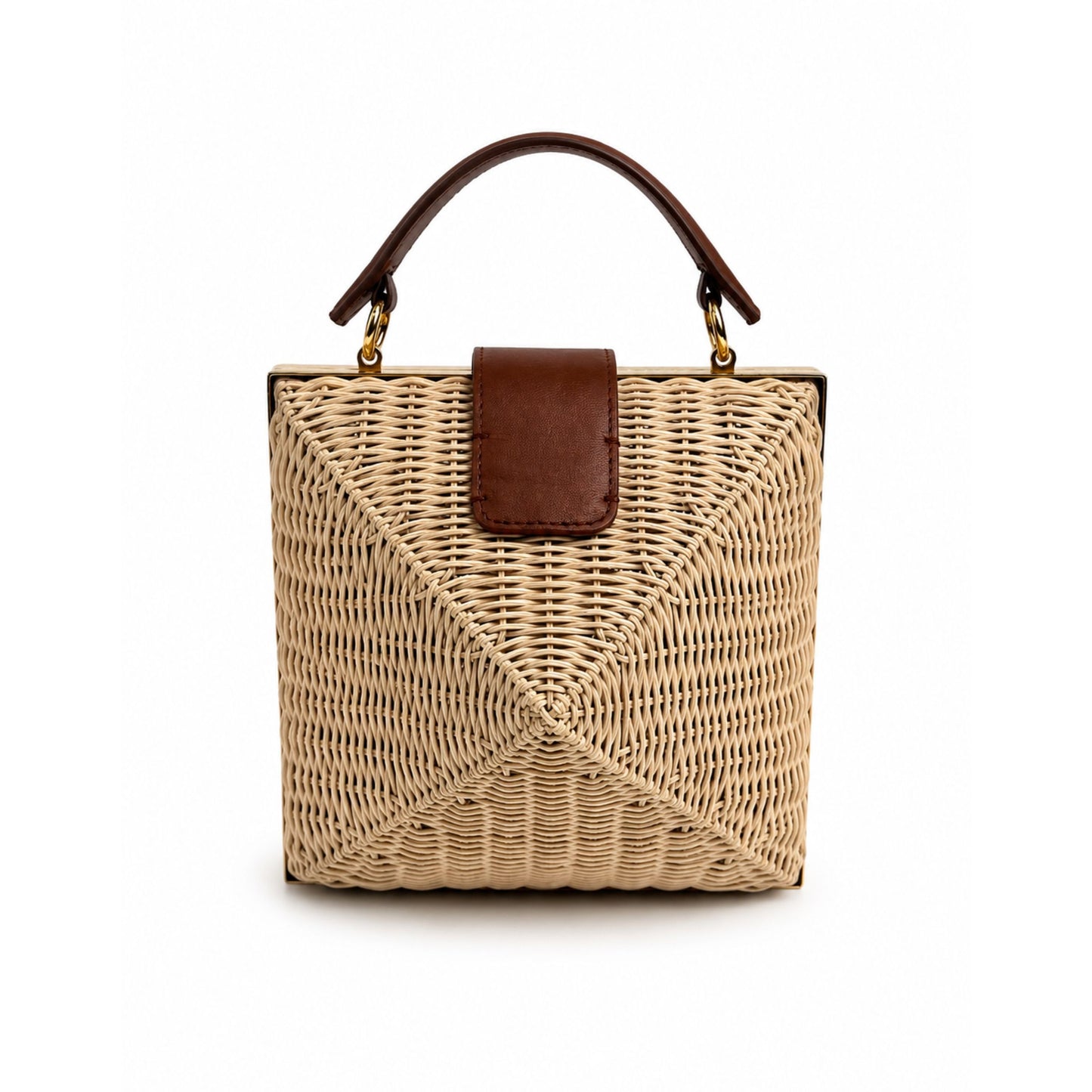 Valentino Stud Wicker Clutch with Crossbody Strap