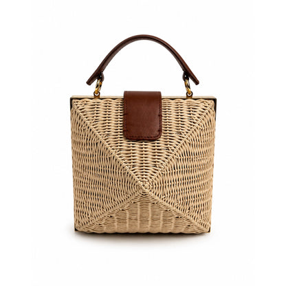 Valentino Stud Wicker Clutch with Crossbody Strap