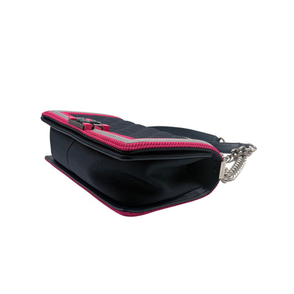 Chanel Navy Fuschia Fluo Old Medium Boy Bag
