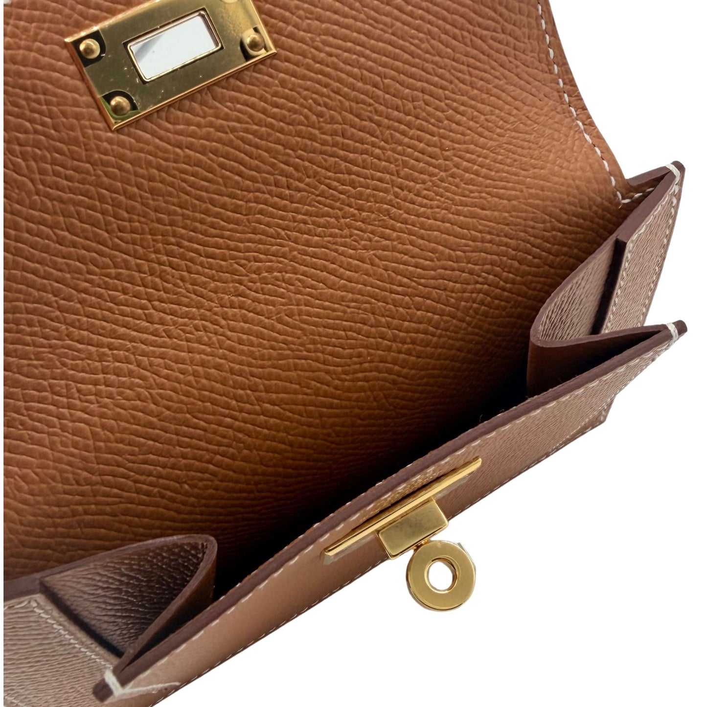 Hermes Kelly Pocket Wallet Gold Epsom Gold Hardware