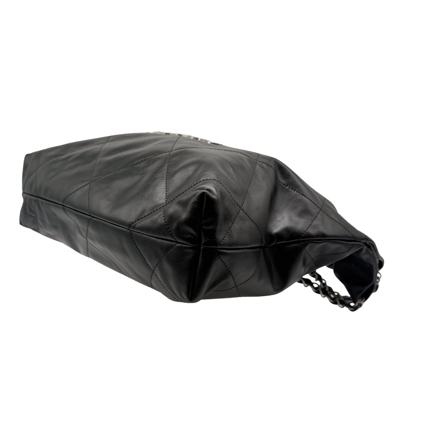 Chanel 22 Black Small Rhodium Hardware Hobo