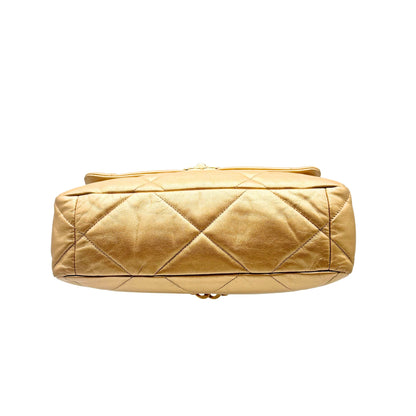 Chanel 19 Large Gold Lambskin Flap Bag